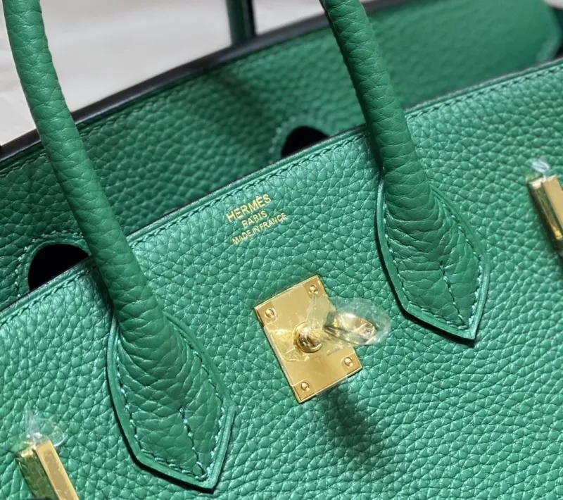 Hermes Green Birkin Leather Handbag - Image 5