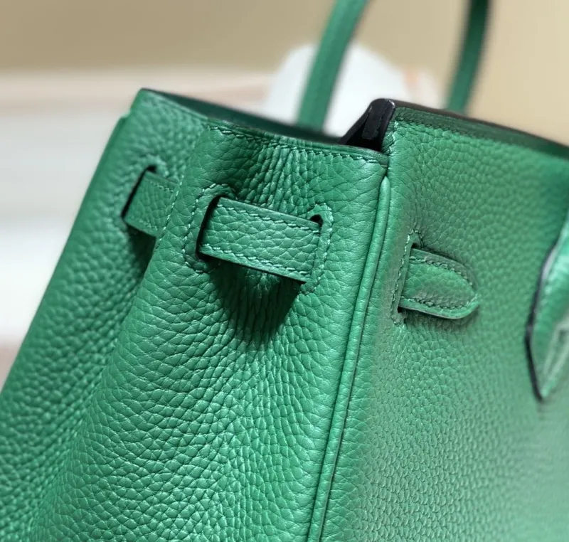 Hermes Green Birkin Leather Handbag - Image 6