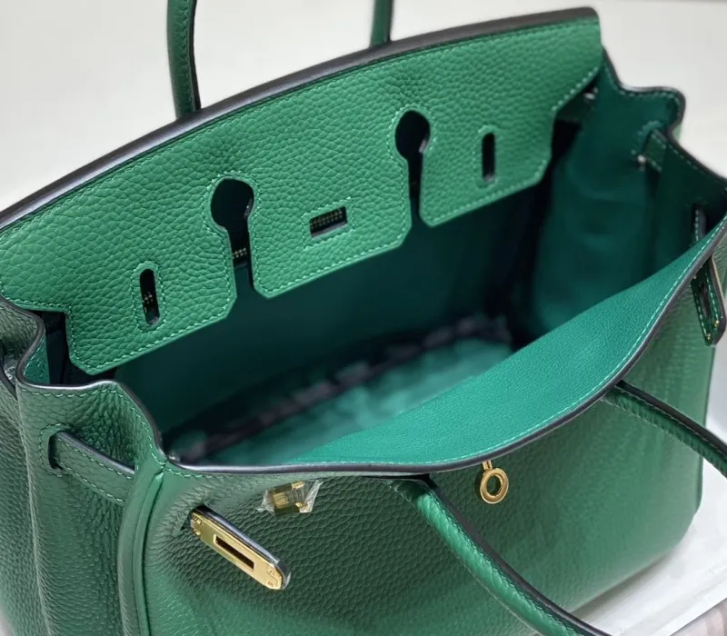 Hermes Green Birkin Leather Handbag - Image 9