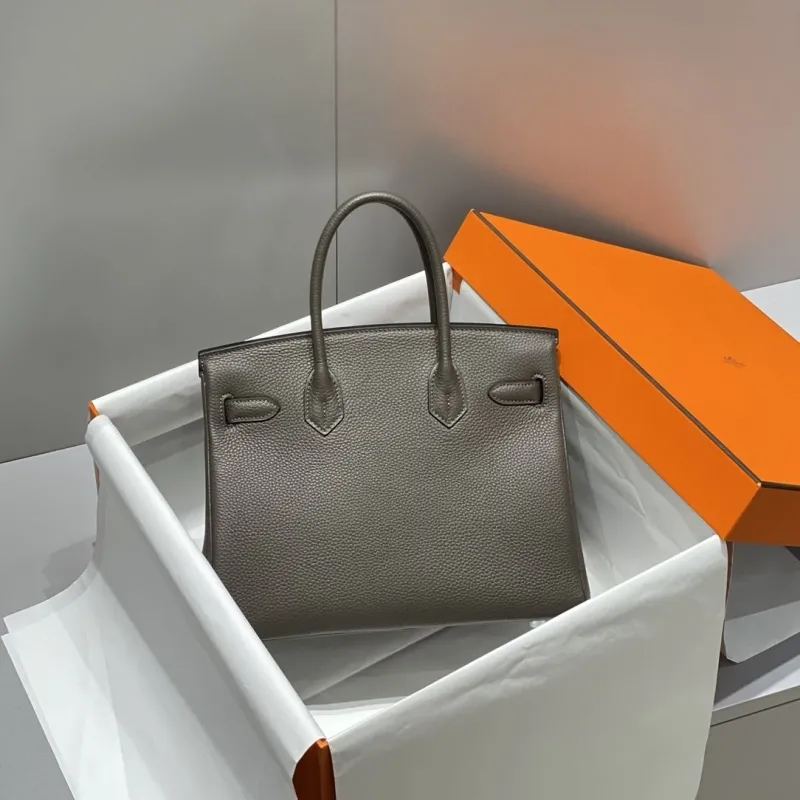 Hermes Gray Birkin Leather Handbag SKU 154 - Image 4