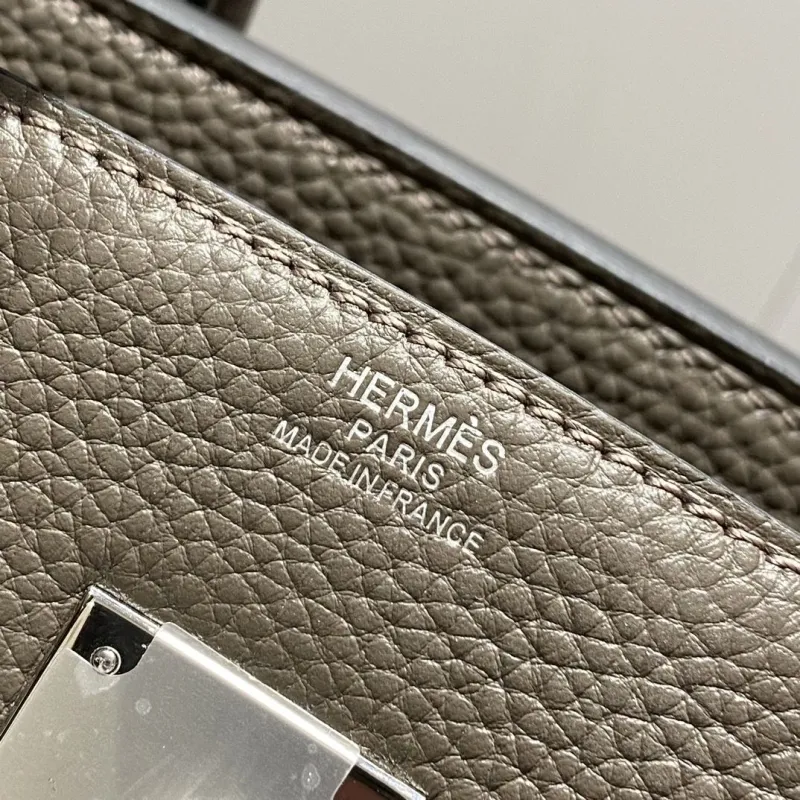Hermes Gray Birkin Leather Handbag SKU 154 - Image 7
