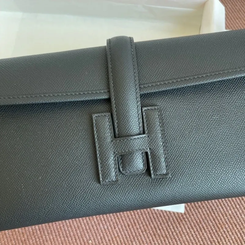 Hermes Black Leather Clutch Bag 21 - Image 3