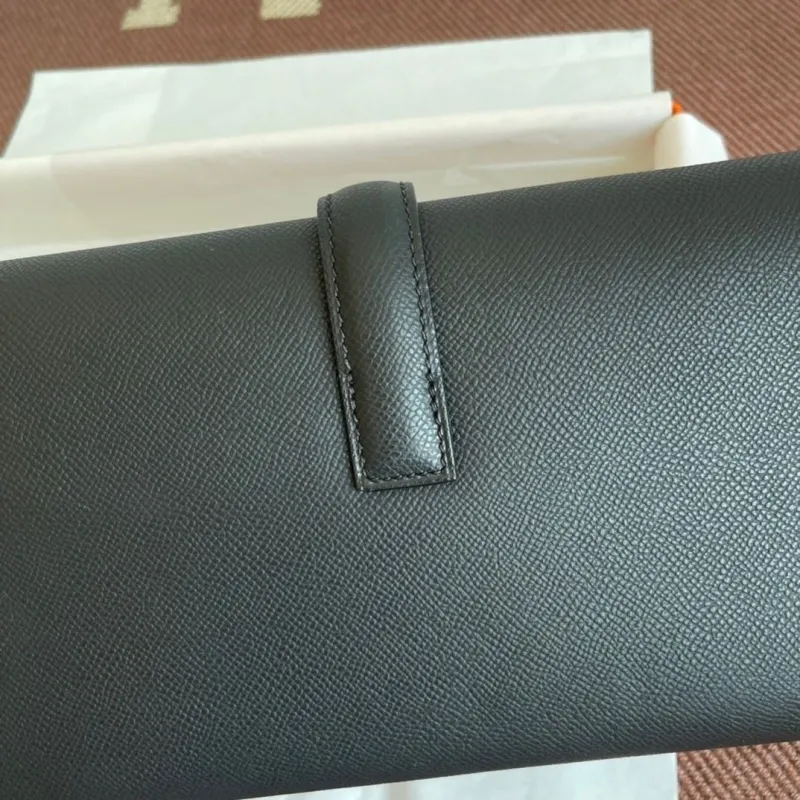 Hermes Black Leather Clutch Bag 21 - Image 6