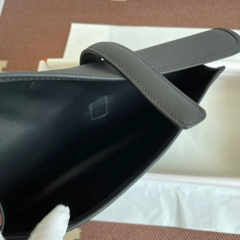 Hermes Black Leather Clutch Bag 21 - Image 8