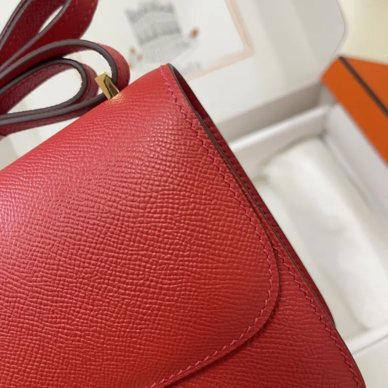 Hermes Red Constance Crossbody Bag - Image 4