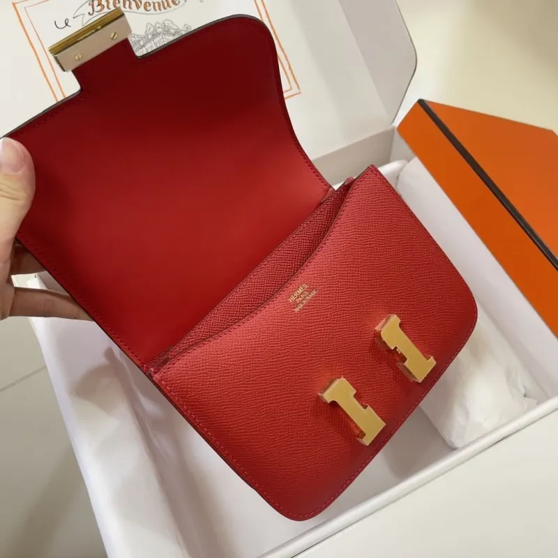 Hermes Red Constance Crossbody Bag - Image 6