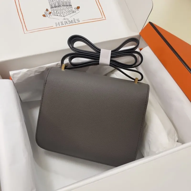 Hermes Gray Constance Crossbody Bag - Image 3