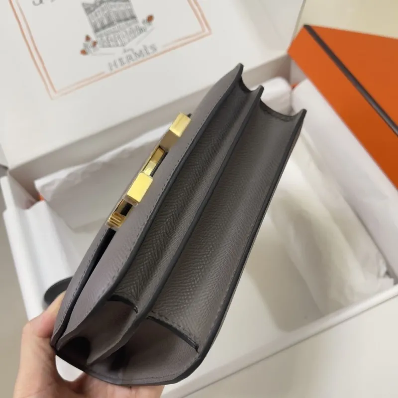 Hermes Gray Constance Crossbody Bag - Image 7