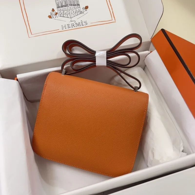 Hermes Orange Constance Crossbody Bag - Image 3
