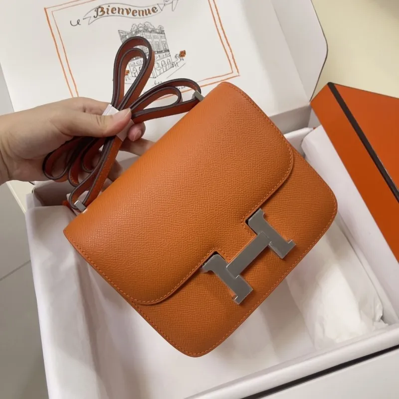 Hermes Orange Constance Crossbody Bag - Image 4