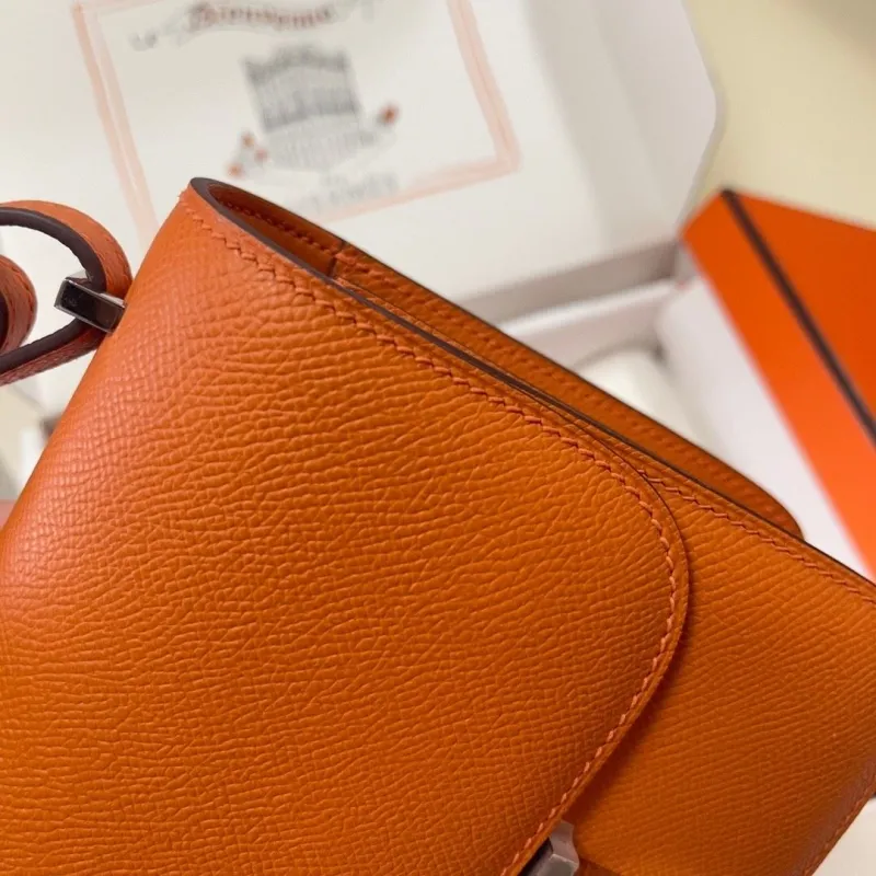 Hermes Orange Constance Crossbody Bag - Image 5