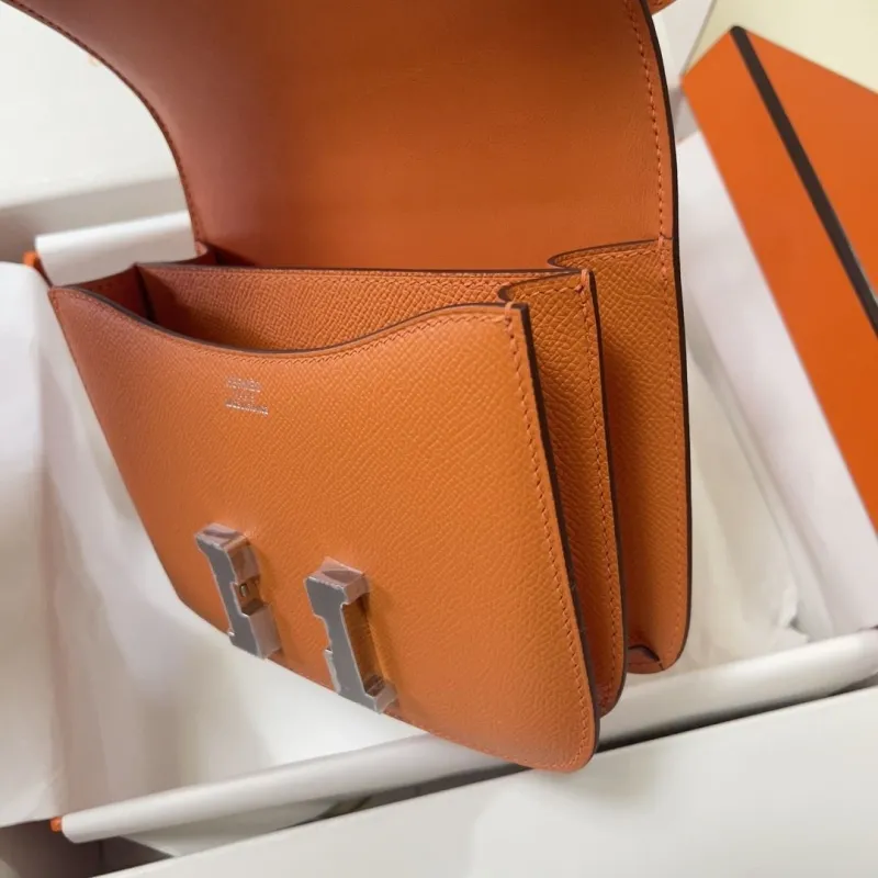 Hermes Orange Constance Crossbody Bag - Image 6