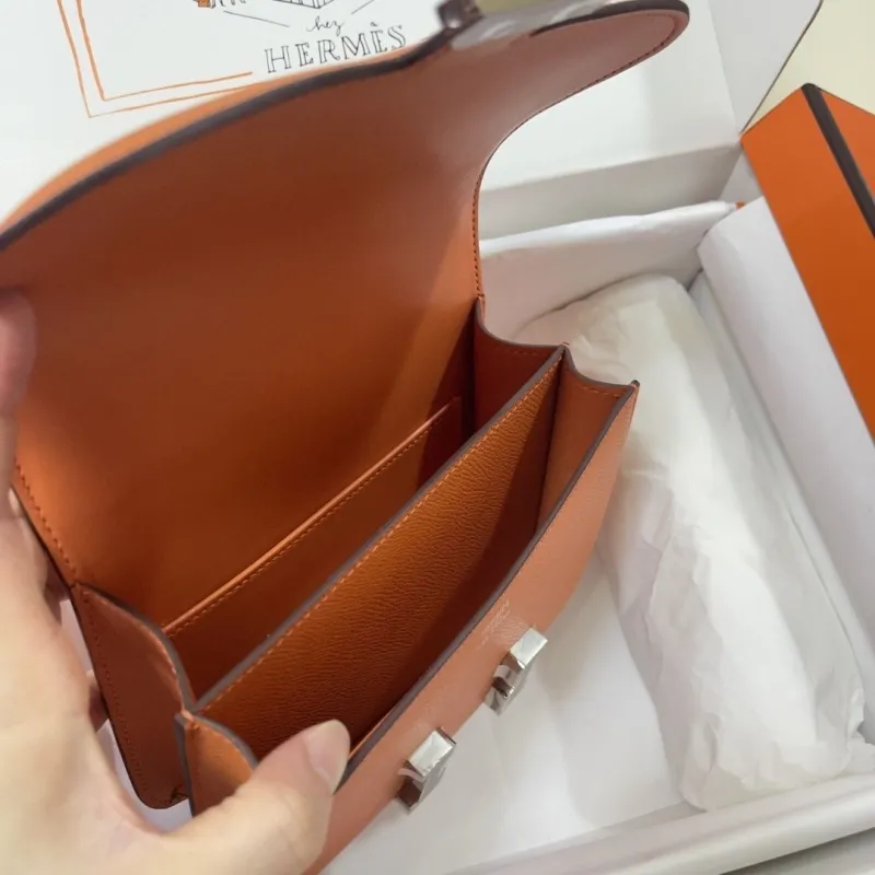 Hermes Orange Constance Crossbody Bag - Image 7