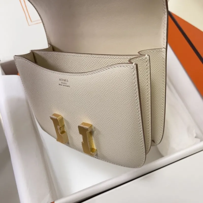 Hermes Constance 18 Cream Crossbody Bag - Image 7
