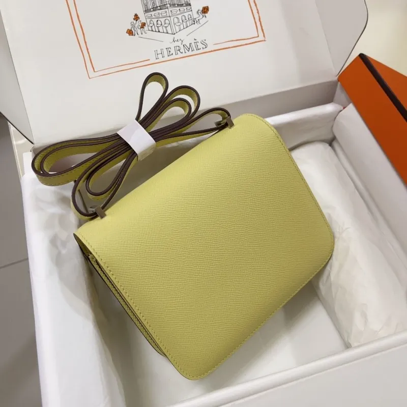 Hermes Constance Pale Yellow Crossbody Bag 33 - Image 3