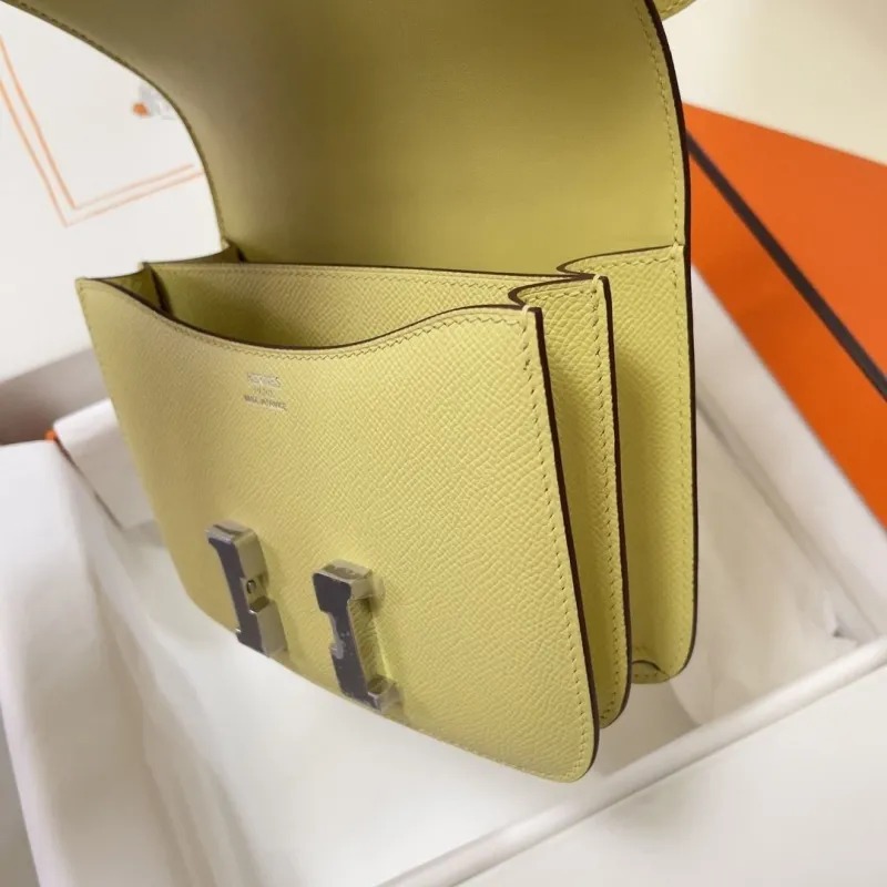 Hermes Constance Pale Yellow Crossbody Bag 33 - Image 6
