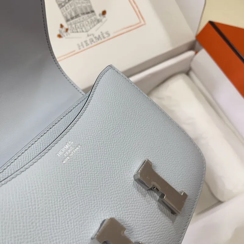 Hermes Light Blue Constance Crossbody Bag - Image 8