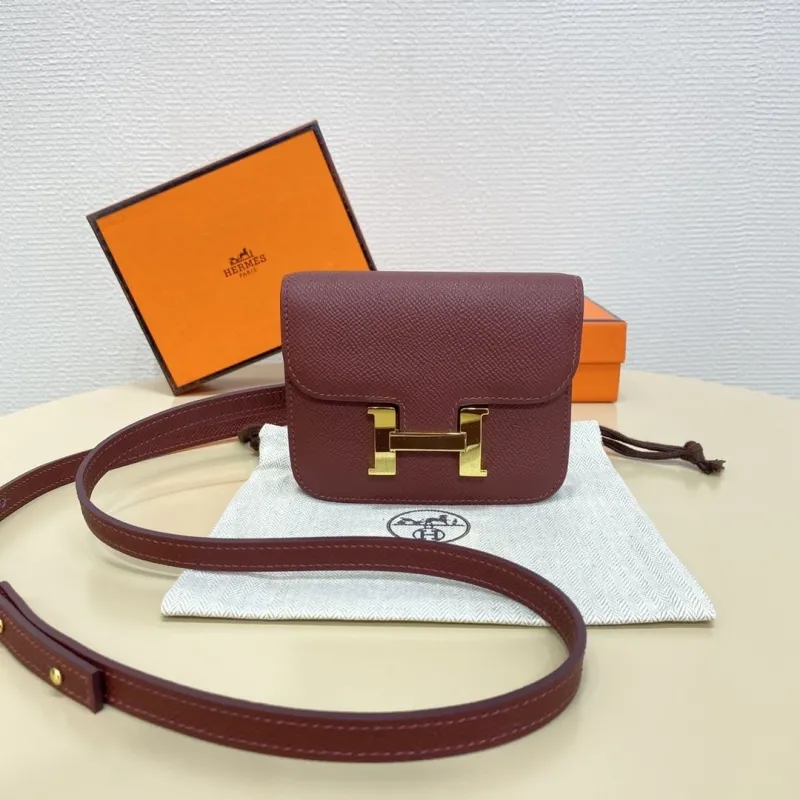 Hermes Constance Burgundy Belt Bag