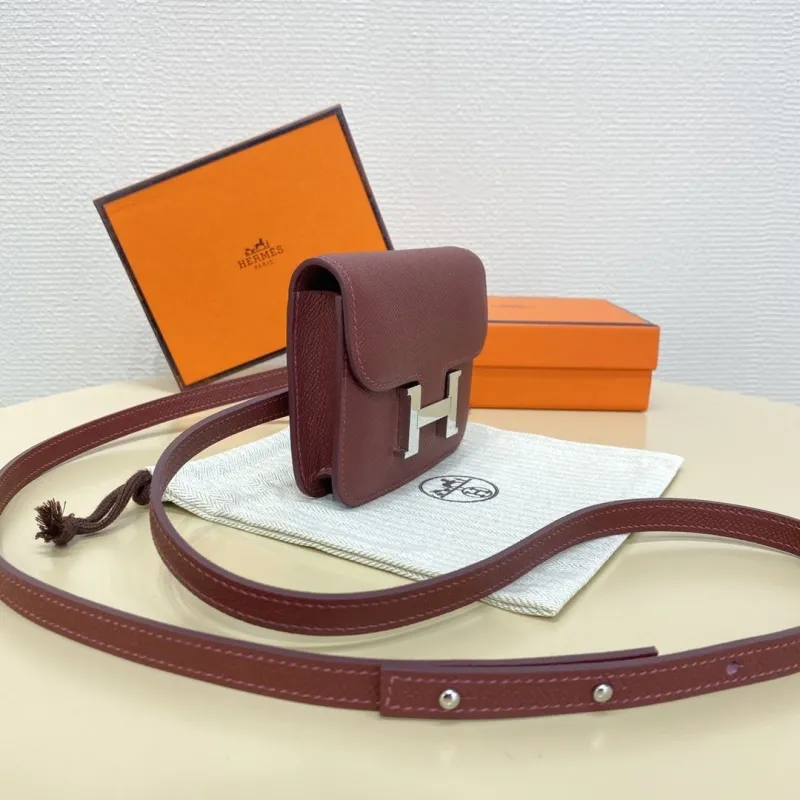 Alternative view of Hermes Constance Burgundy Belt Bag 41