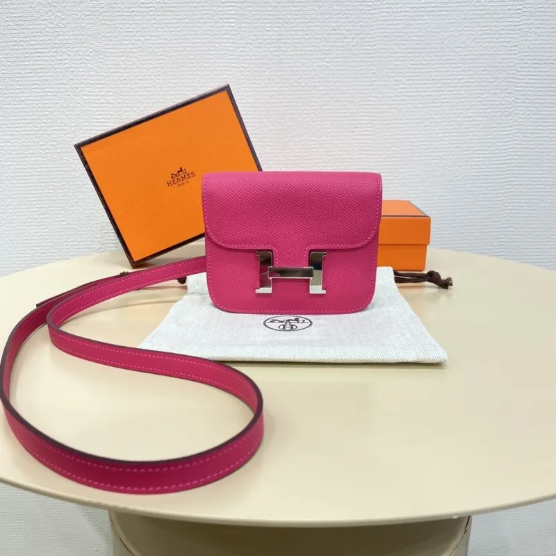 Hermes Pink Constance Crossbody Bag
