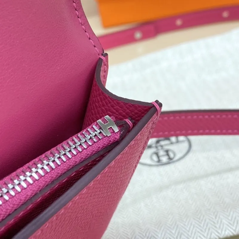 Hermes Pink Constance Crossbody Bag - Image 6