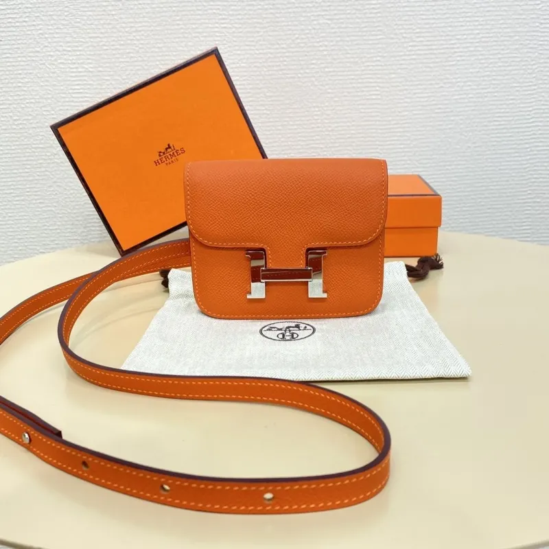 Hermes Orange Constance Crossbody Bag