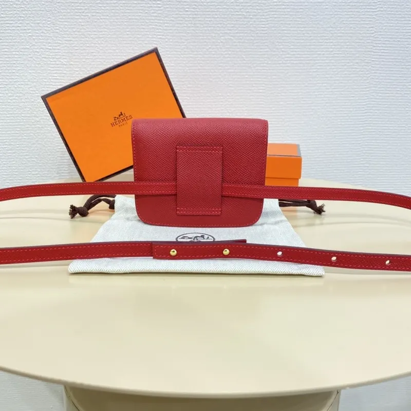 Hermes Red Constance Belt Bag 52 - Image 3