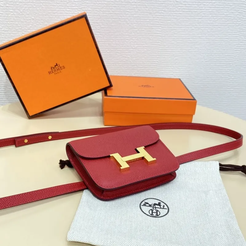 Hermes Red Constance Belt Bag 52 - Image 4