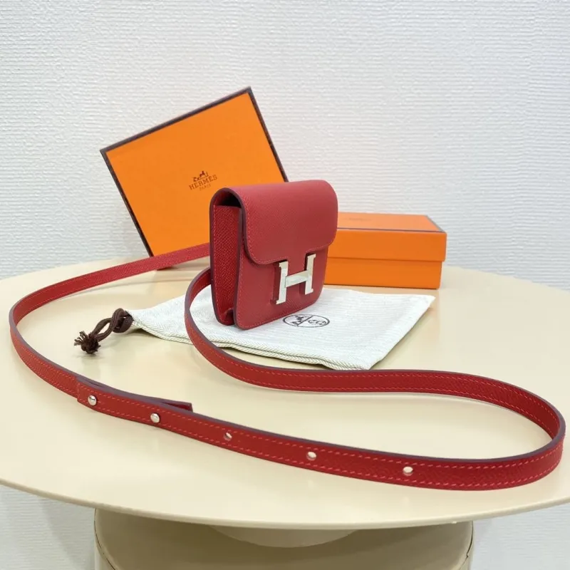 Alternative view of Hermes Red Constance Crossbody Bag 53