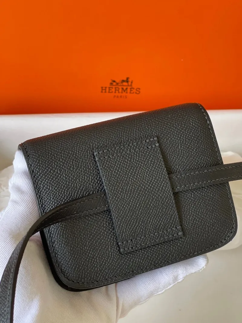 Alternative view of Hermes Dark Gray Constance Leather Belt Bag