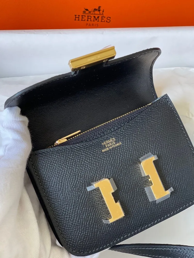 Hermes Dark Gray Constance Leather Belt Bag - Image 3