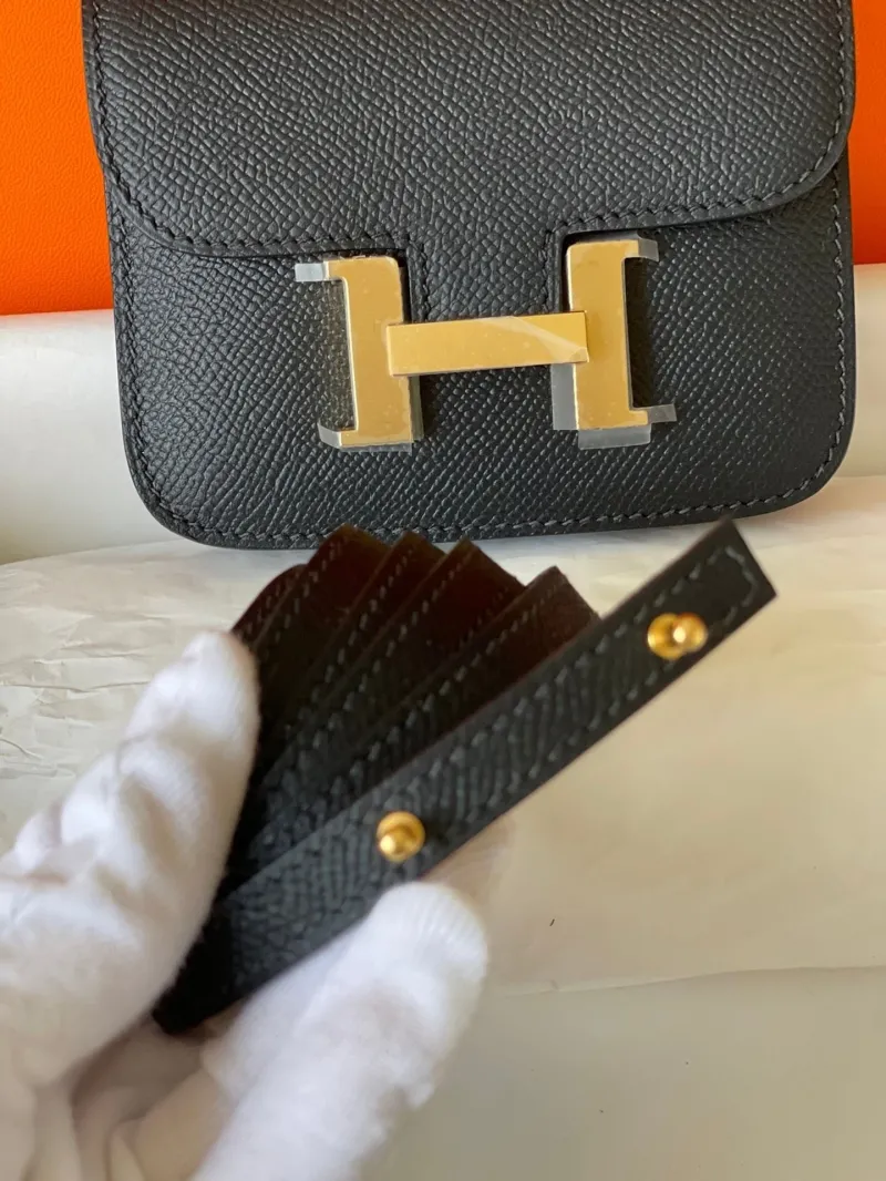 Hermes Dark Gray Constance Leather Belt Bag - Image 5