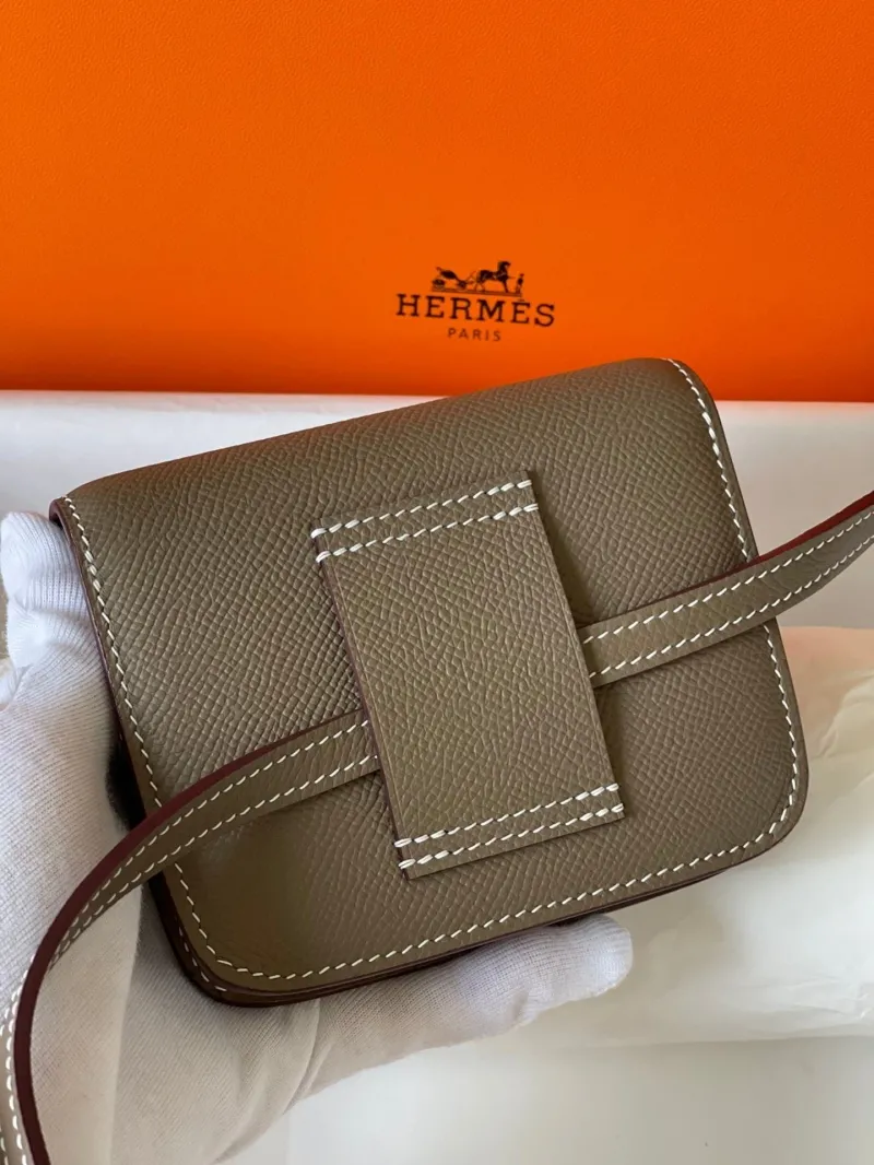 Alternative view of Hermes Constance Taupe Leather Belt Bag Gold Hardware