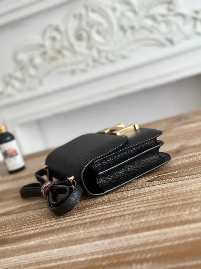 Alternative view of Hermes Constance Black Leather Crossbody Bag