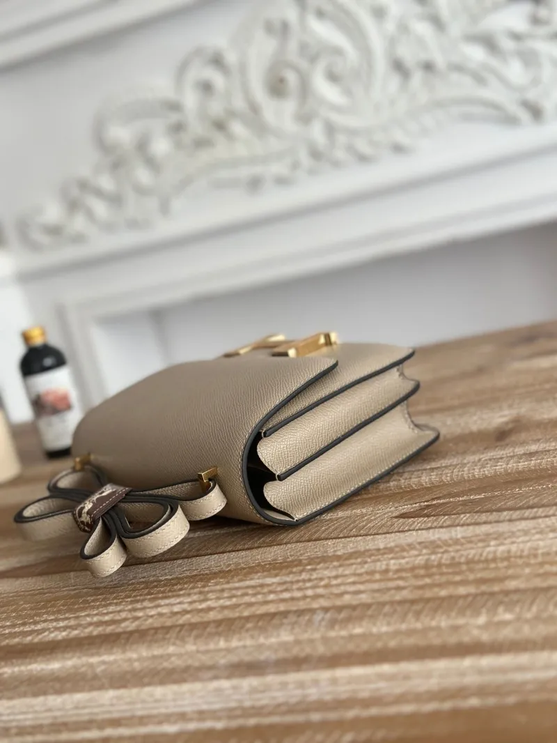 Alternative view of Hermes Constance Taupe Leather Crossbody Bag 61