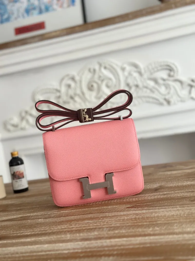 Hermes Pink Constance Crossbody Bag 63
