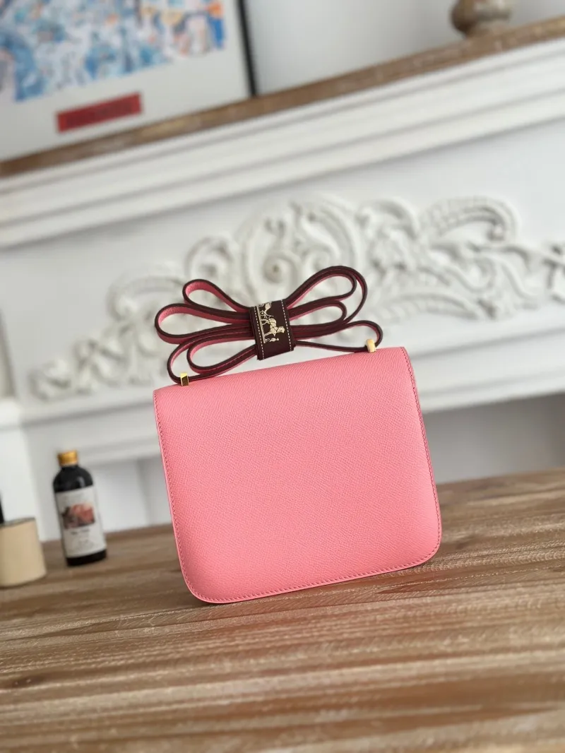 Hermes Constance Pink Leather Crossbody Bag - Image 3