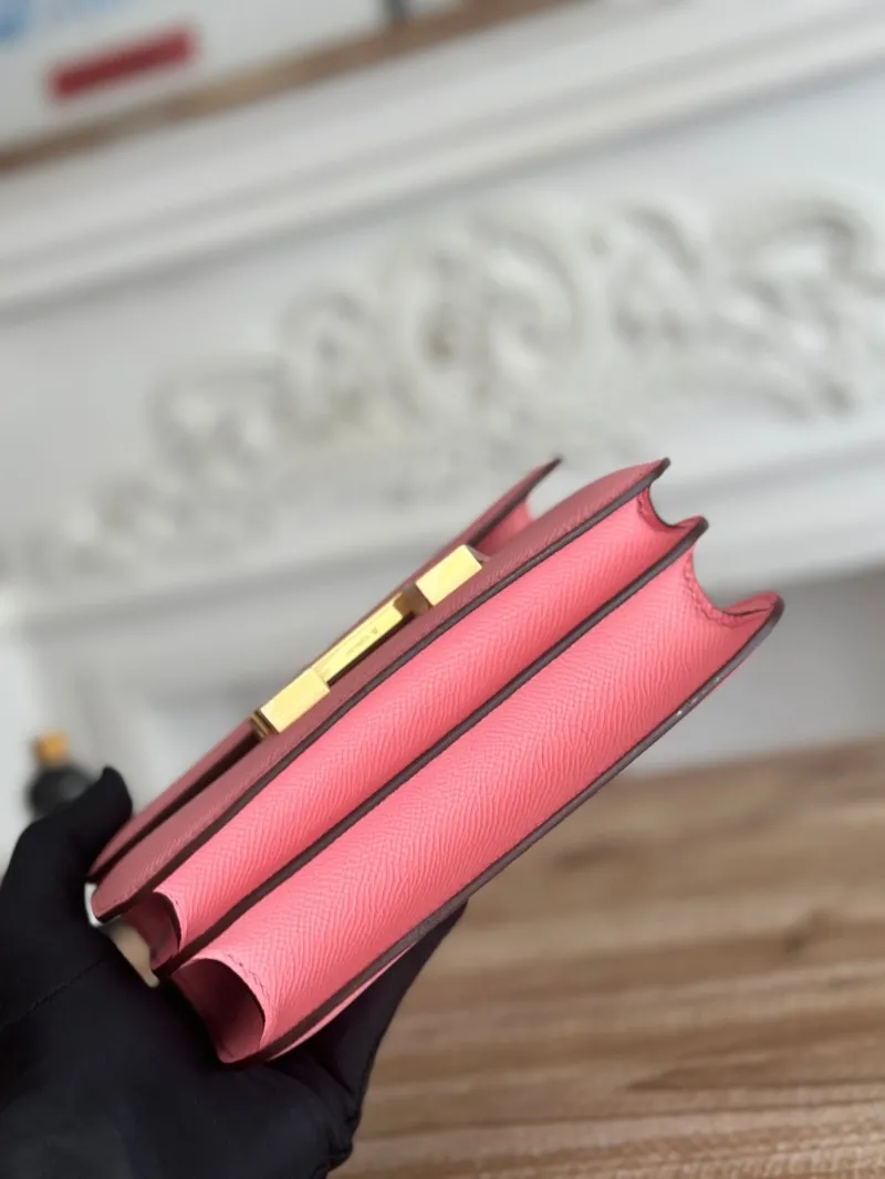 Hermes Constance Pink Leather Crossbody Bag - Image 4