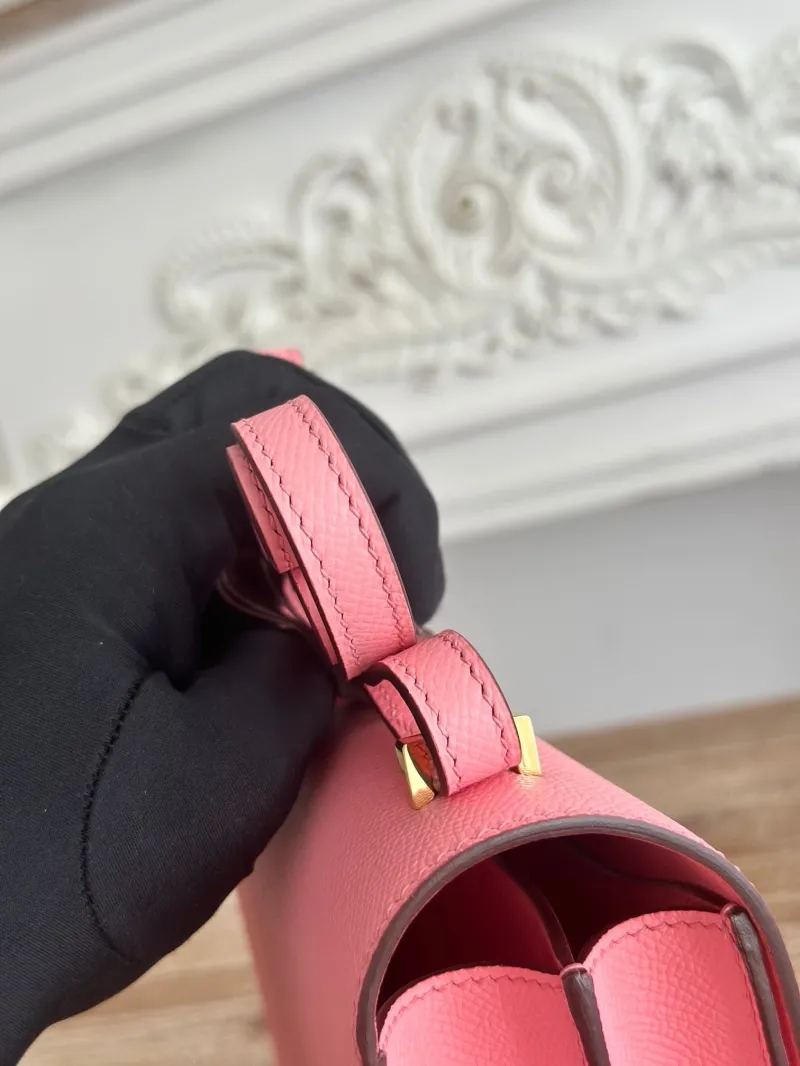 Hermes Constance Pink Leather Crossbody Bag - Image 5