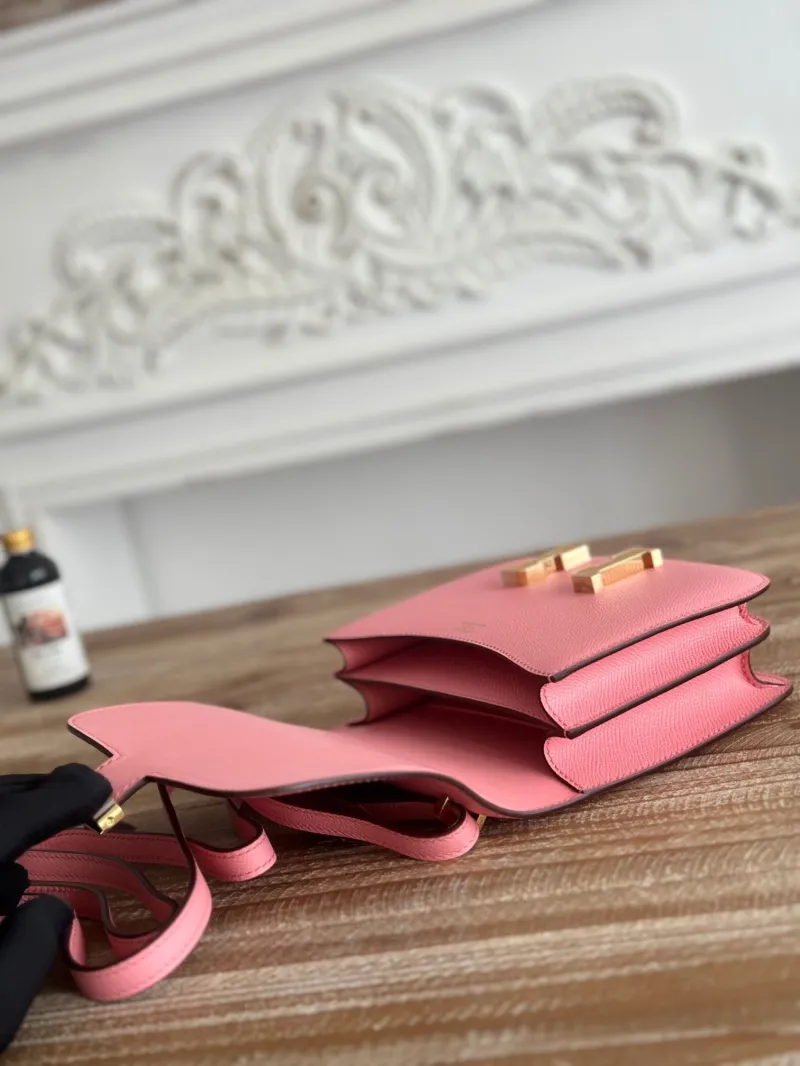 Hermes Constance Pink Leather Crossbody Bag - Image 7