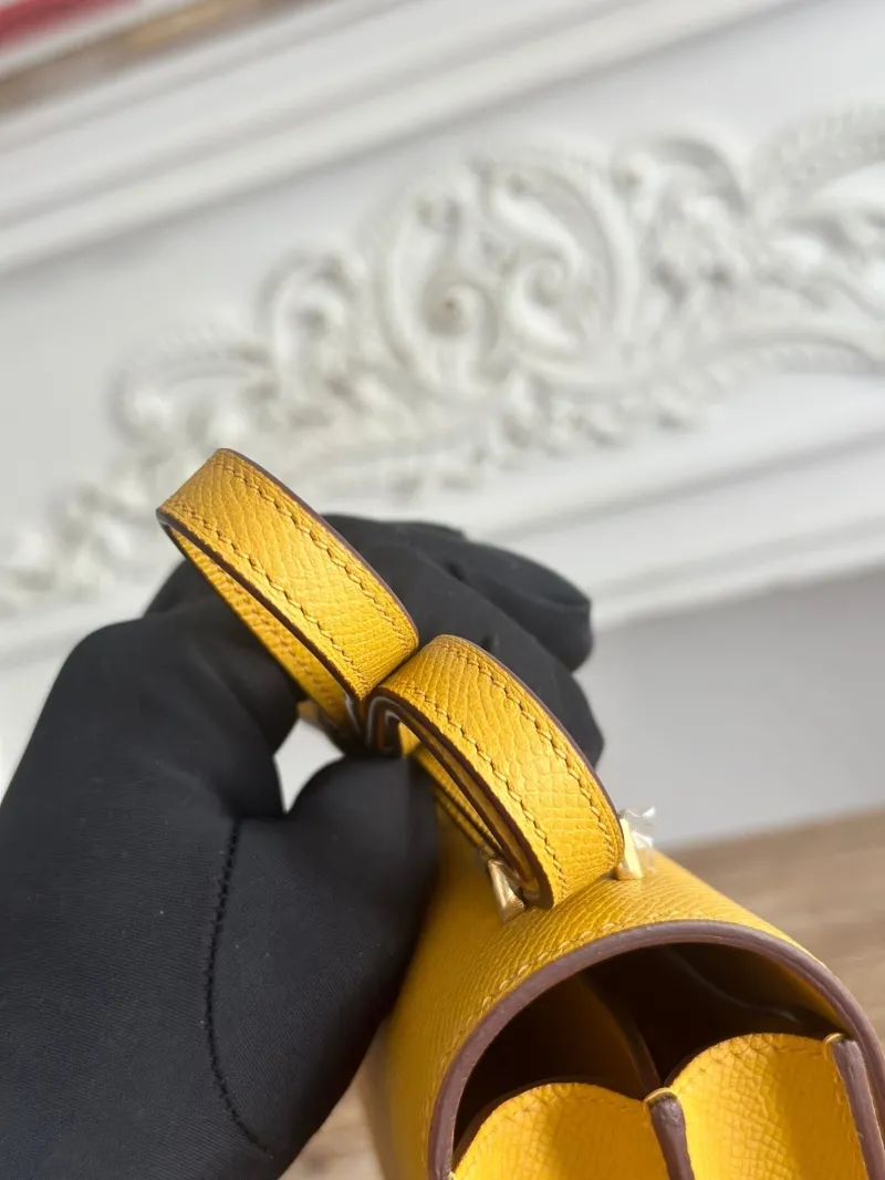 Hermes Constance Yellow Leather Crossbody Bag - Image 5