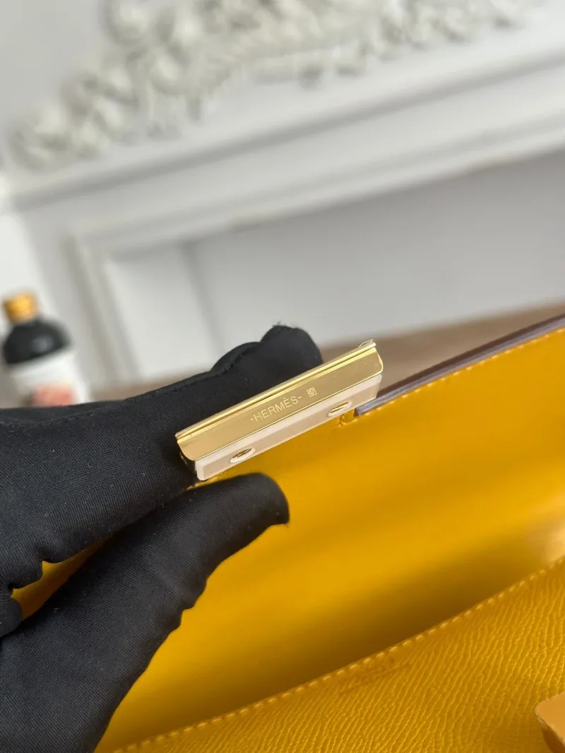 Hermes Constance Yellow Leather Crossbody Bag - Image 7