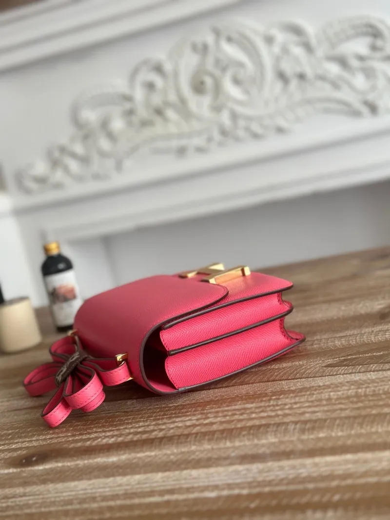 Alternative view of Hermes Constance Pink Leather Crossbody Bag