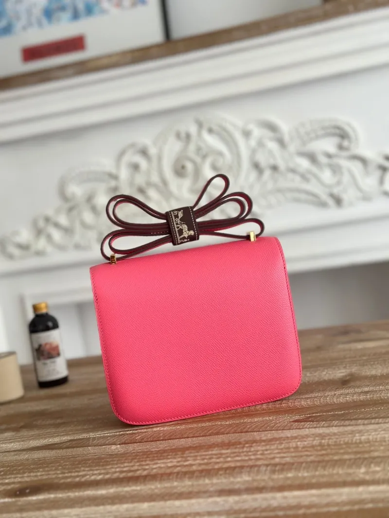 Hermes Constance Pink Leather Crossbody Bag - Image 3