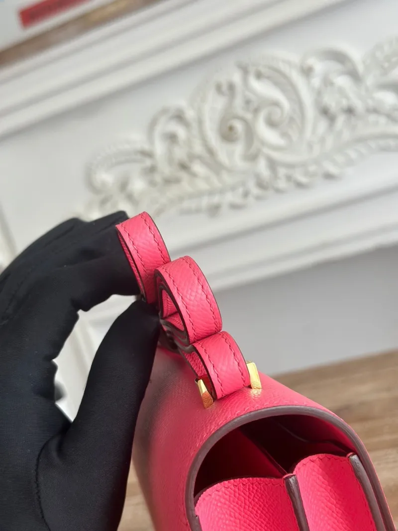 Hermes Constance Pink Leather Crossbody Bag - Image 4