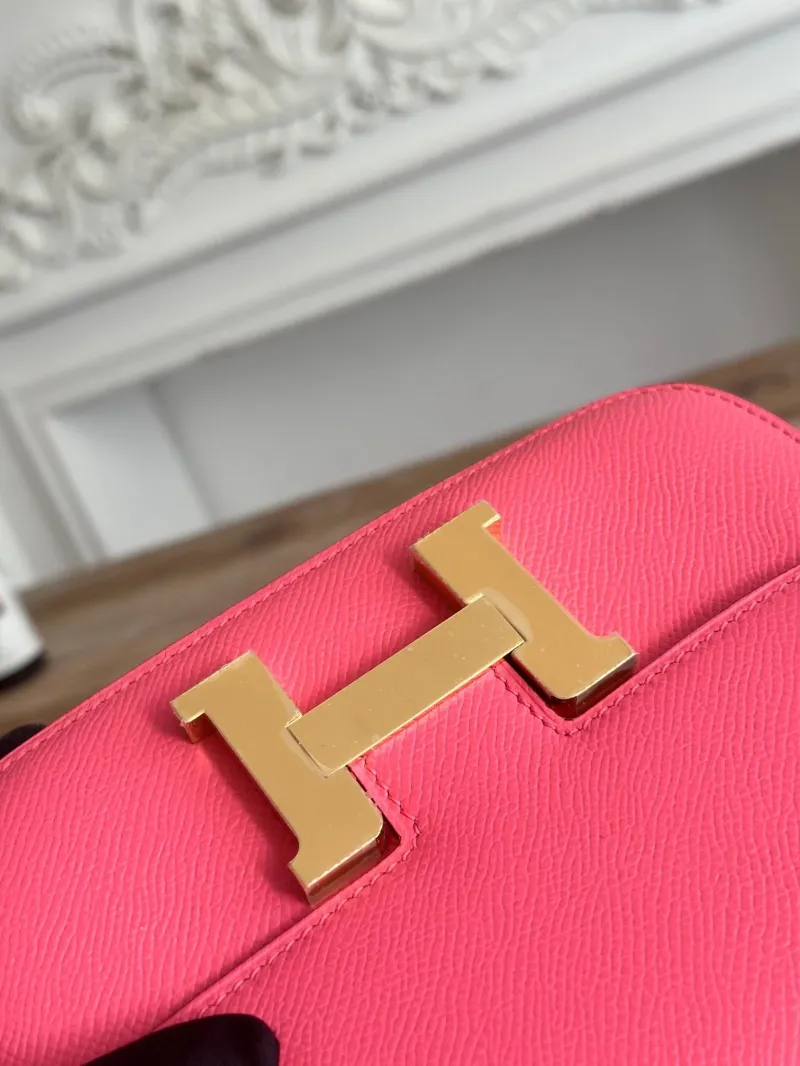 Hermes Constance Pink Leather Crossbody Bag - Image 5