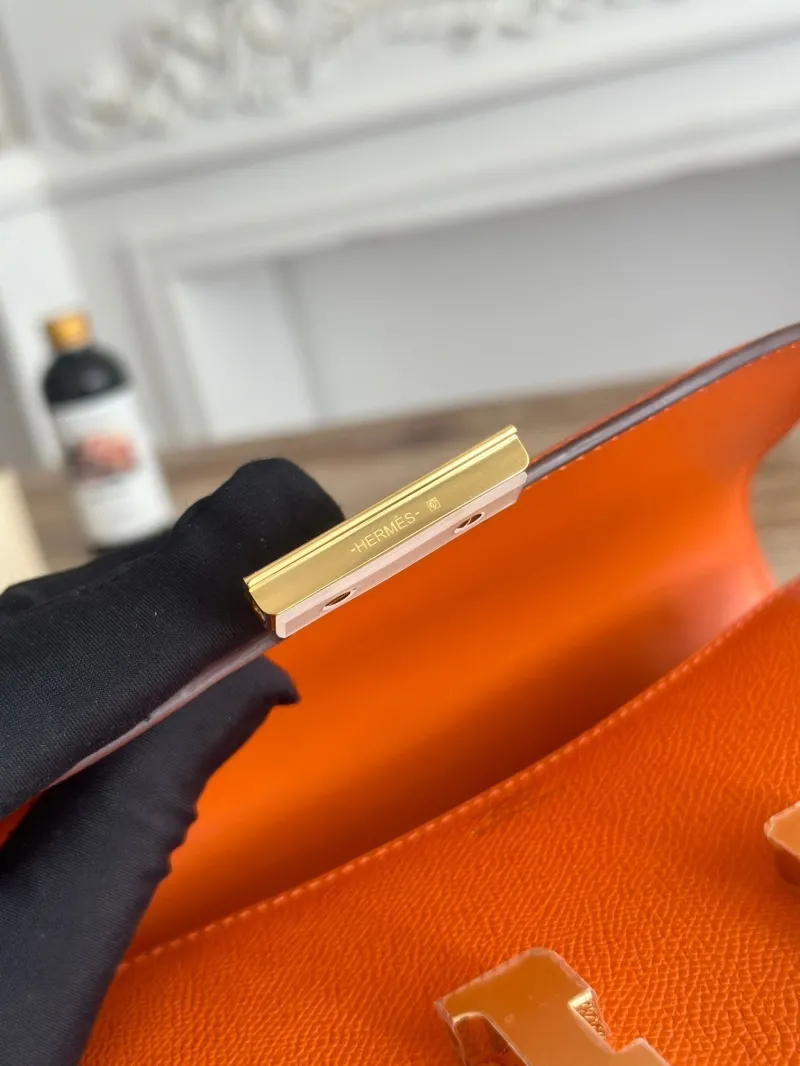 Hermes Constance Orange Crossbody Bag - Image 7
