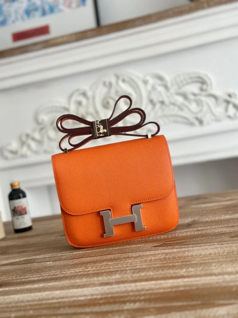 Hermes Orange Constance Crossbody Bag