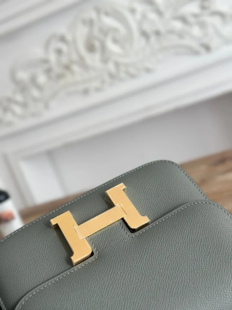 Hermes Gray Constance Crossbody Bag - Image 4