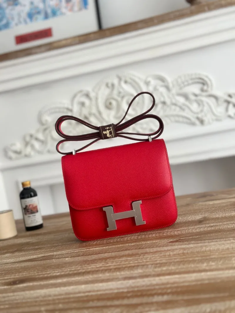 Hermes Red Constance Crossbody Bag 76